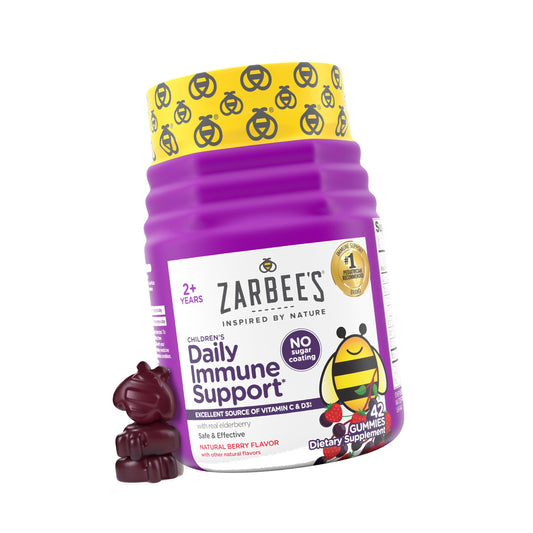 Zarbee's Kids Elderberry Immune Support Gummies, No Sugar Coating, 42 ct