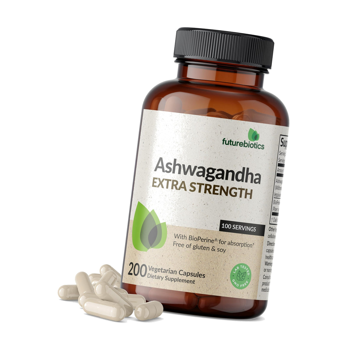Futurebiotics Ashwagandha Extra Strength Stress & Mood Support 200 Capsules