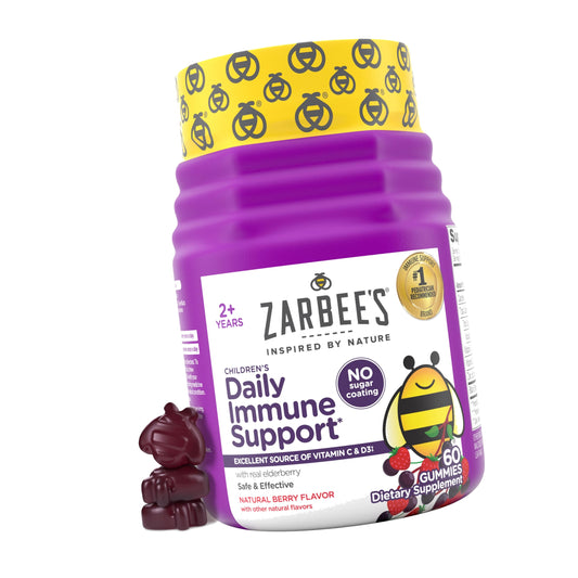Zarbee's Kids Elderberry Immune Support Gummies, No Sugar Coating, 60 ct