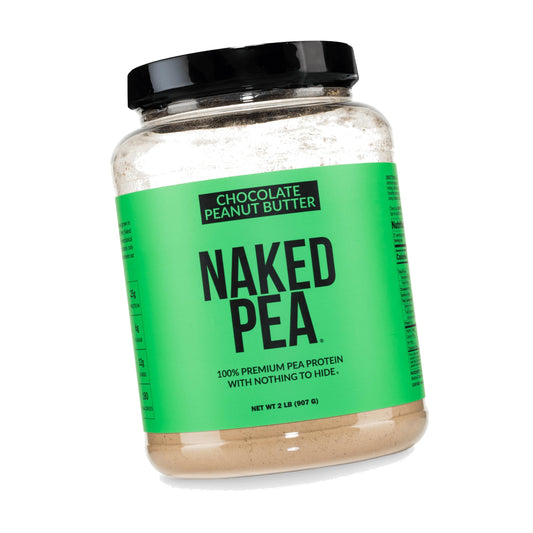 NAKED Pea - Chocolate Peanut Butter Protein from US & Canadian Farms, Organic Cocoa, Organic Coconut Sugar - No GMO, No Soy, and Gluten Free, Aid Growth and Recovery - 21 Servings