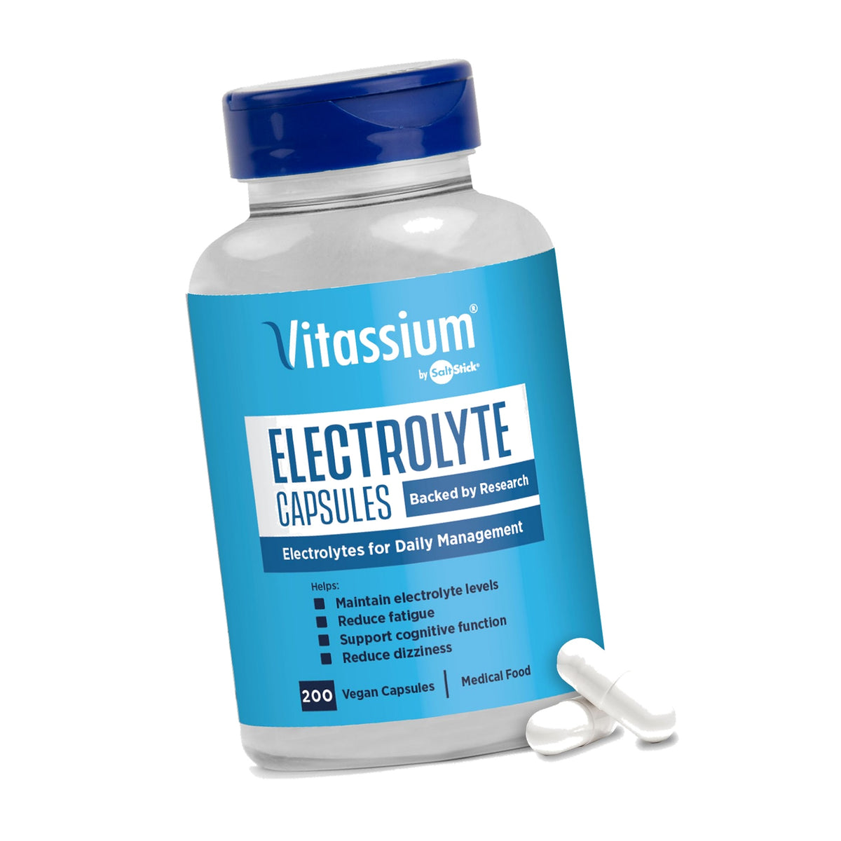 Vitassium Electrolytes Salt Pills for POTS Scientifically Formulated 200ct