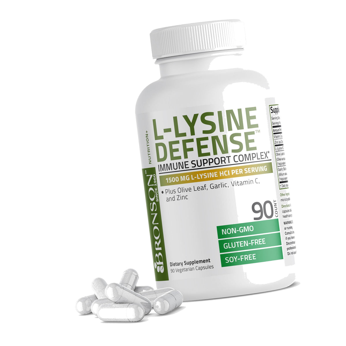 Bronson L-Lysine Defense Immune Support Complex, 1500 mg, 90 Capsules
