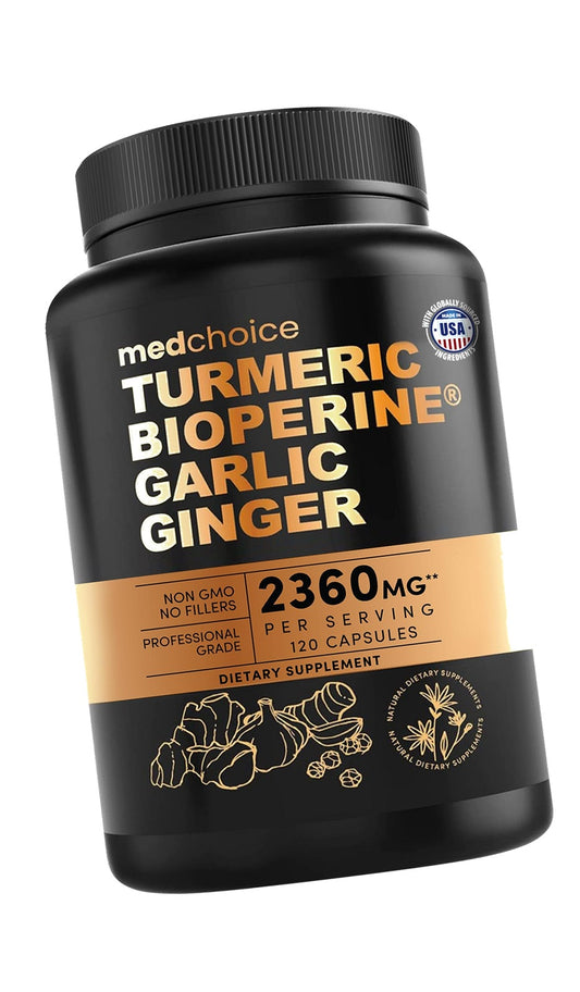 MEDCHOICE 4-in-1 Turmeric Joint Support with Garlic & BioPerine, 120ct