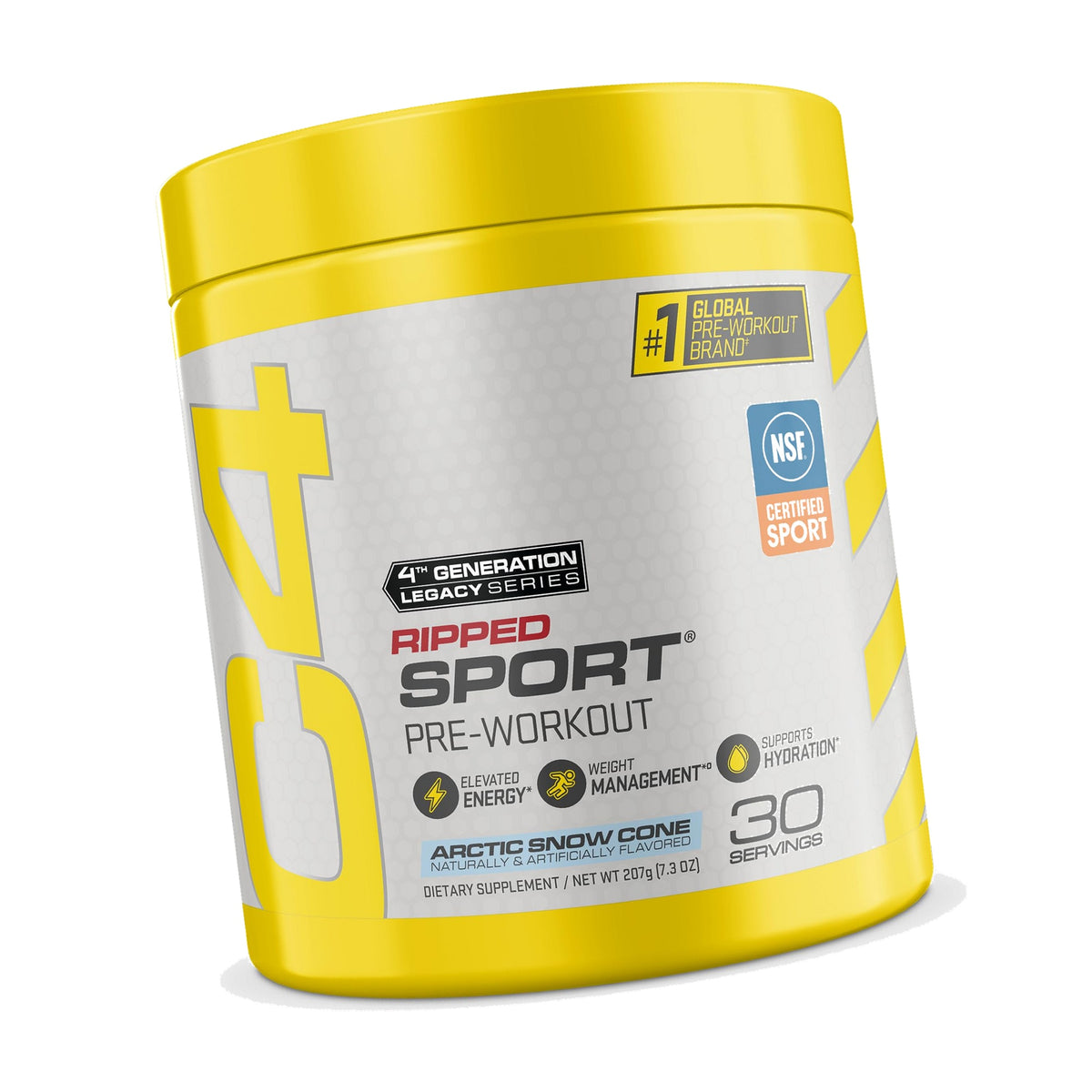 C4 Ripped Sport Pre Workout with 135mg Caffeine, Arctic Snow Cone, 30 Serv