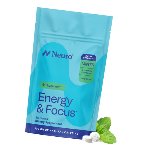 Neuro Energy & Focus Mints, Extra Strength, Spearmint, 90 Count