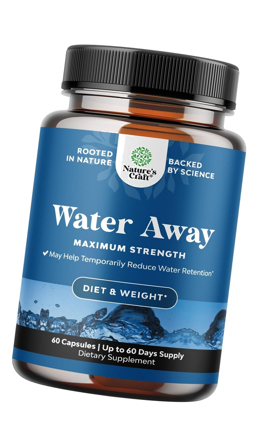 Water Away Water Pills For Swollen Legs and Feet - Diuretic Pills - 60ct
