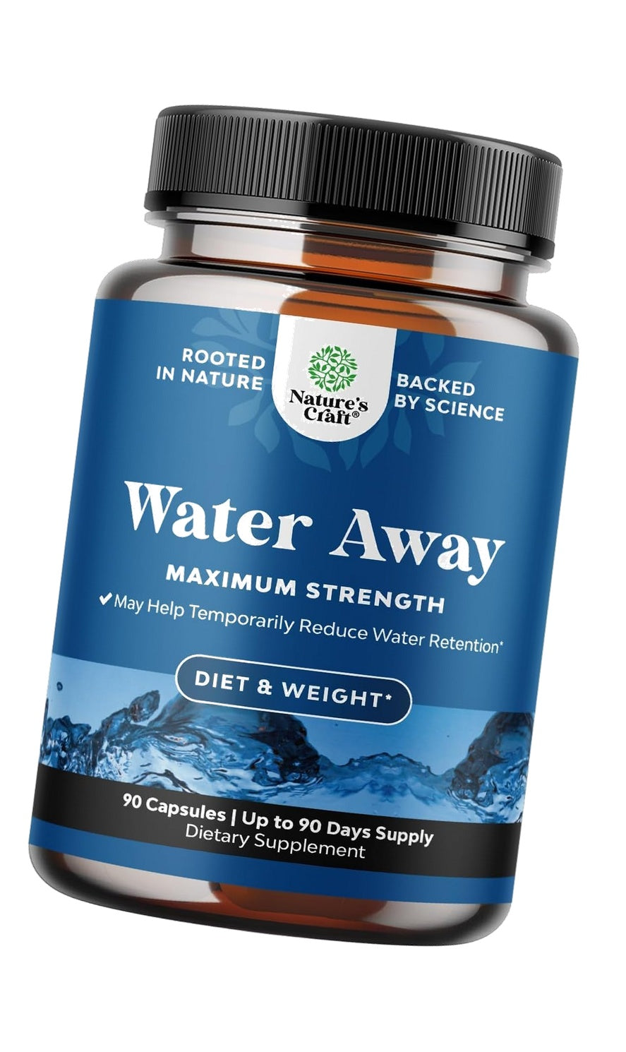 Water Away Water Pills For Swollen Legs and Feet - Diuretic Pills - 90ct