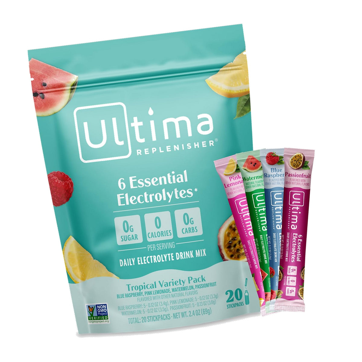 Ultima Replenisher Tropical Variety Electrolyte Packets, 20 Stickpacks