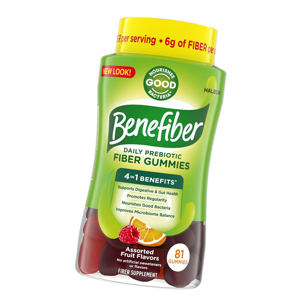Benefiber Prebiotic Fiber Supplement Gummies, Assorted Fruit Flavor, 81 Ct