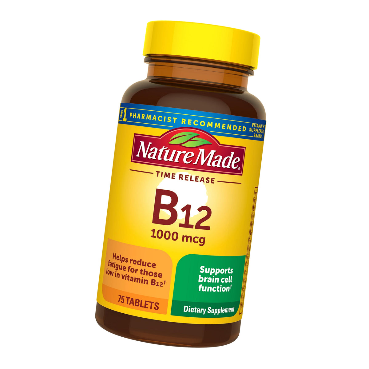 Nature Made Vitamin B12 1000 mcg Time Release Tablets, 75 Tablets