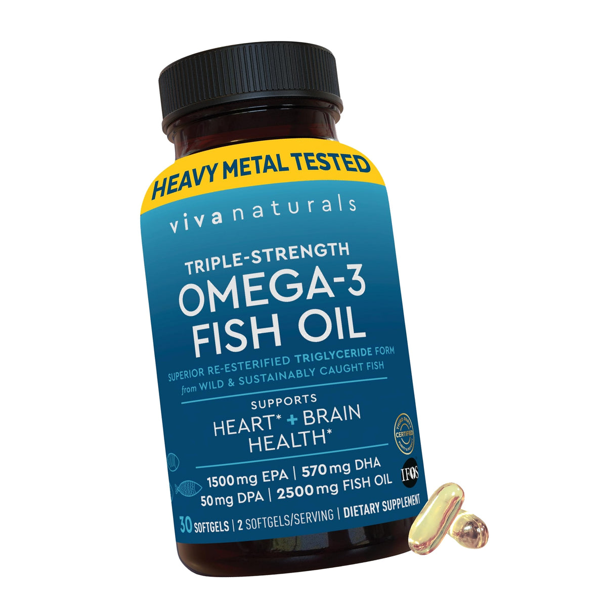 Viva Naturals Omega 3 Fish Oil Supplement for Women and Men