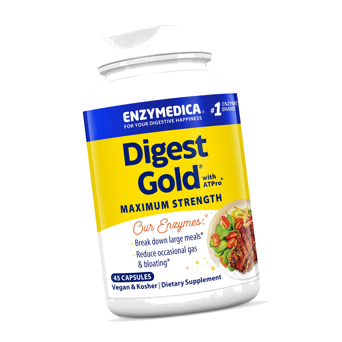 Enzymedica Digest Gold, Maximum Strength, ATPro Energy Support - 45 Caps