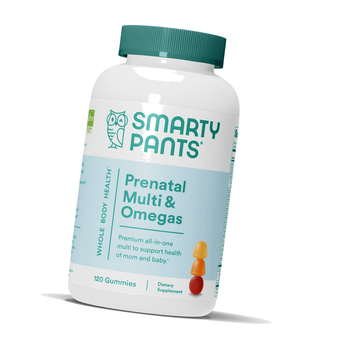 SmartyPants Prenatal Vitamins for Women, Multivitamin Gummies: Omega 3 Fish Oil (EPA/DHA), Biotin, Methylfolate, Vitamin D3, C, Vitamin B12, B6, A, K & Zinc, Inositol, 120 Count (30 Day Supply)