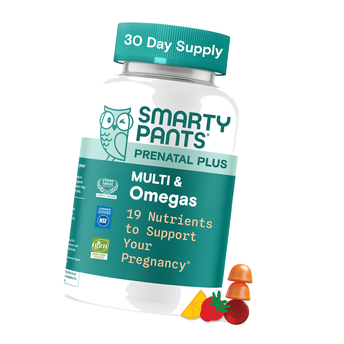 SmartyPants Prenatal Multivitamin Gummies, Vitamin D & C, Omega 3, 90 Ct