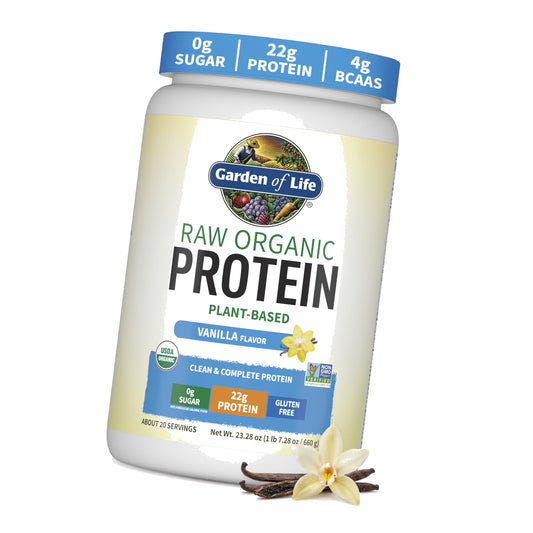 Garden of Life Raw Organic Protein Powder, Vegan, Vanilla, 20 Servings