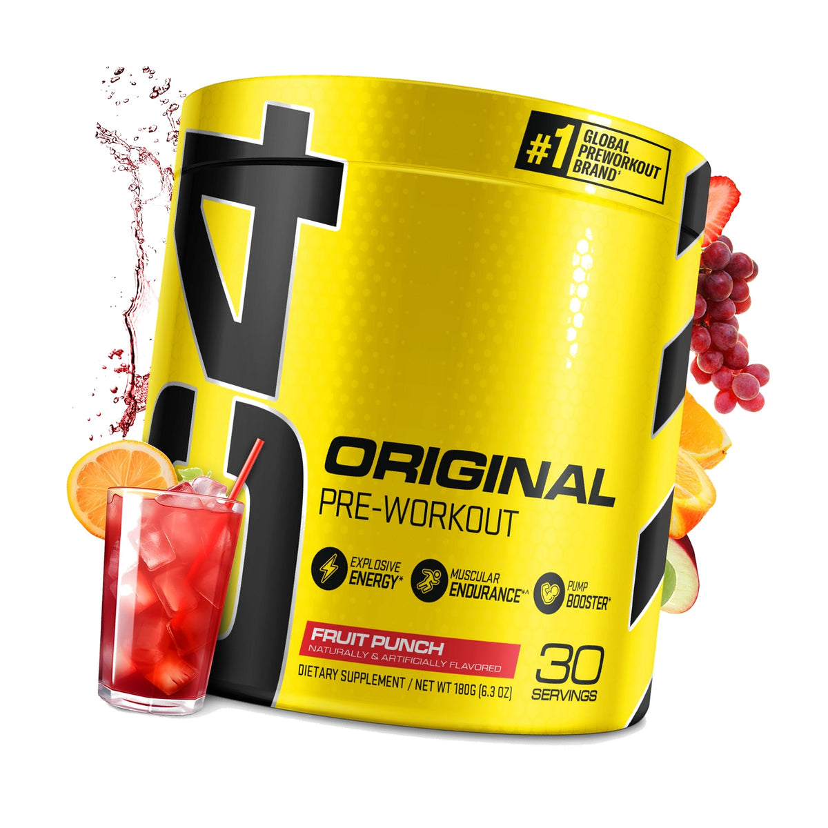 C4 Original Pre Workout, 150mg Caffeine, Fruit Punch 30 Servings