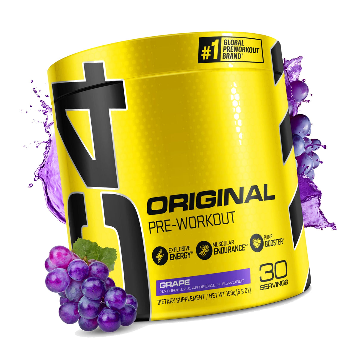 C4 Original Pre Workout with 150mg Caffeine, Grape, 30 Servings