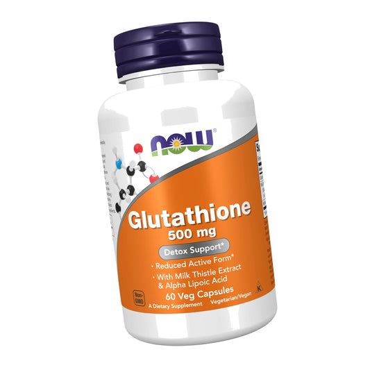NOW Supplements, Glutathione 500 mg, Detoxification Support*, 60 Veg Caps