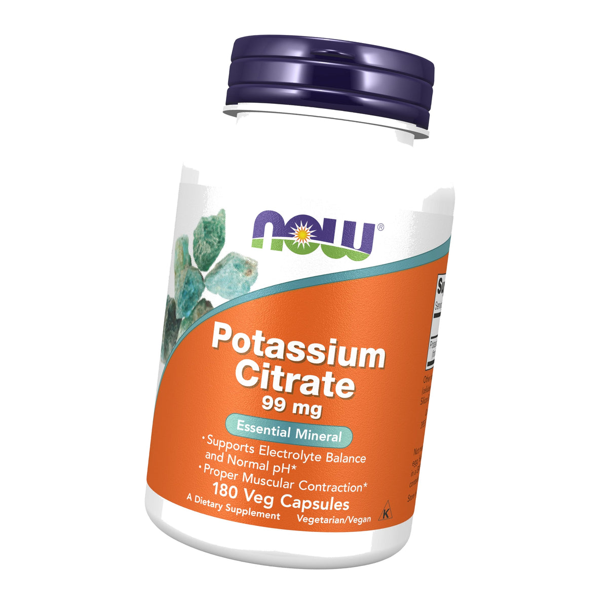 NOW Supplements, Potassium Citrate 99 mg, Essential Mineral, 180 Veg Caps
