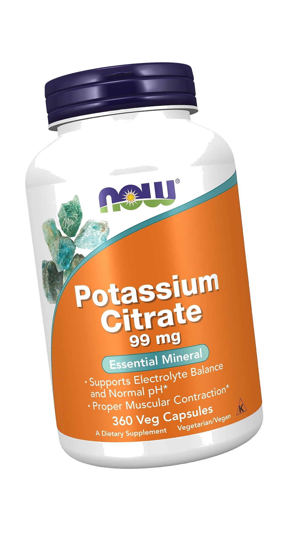 Now Foods, Potassium Citrate 99 mg, Supports Electrolyte Balance and Normal pH*, Essential Mineral, 360 Veg Capsules