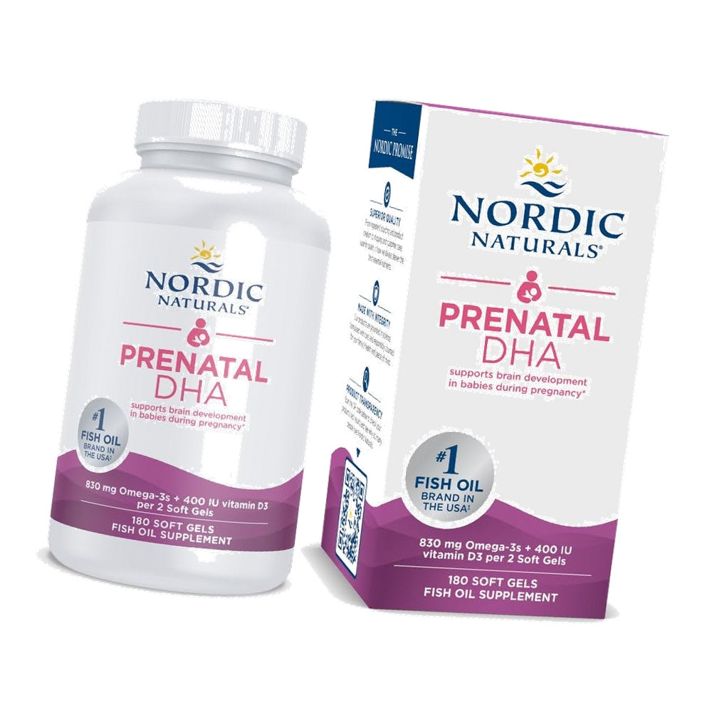 Nordic Naturals Prenatal DHA, Omega-3 + Vitamin D3, Unflavored - 180 Count
