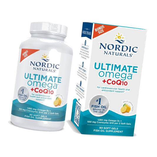 Nordic Naturals Ultimate Omega + CoQ10, 1280mg/100mg, Lemon Flavor - 90 Count