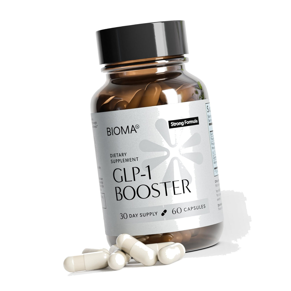 BIOMA GLP-1 Booster - Natural Appetite Control Supplement with Clinically Proven Probiotics, Prebiotics & Postbiotics - Support Weight Management & Satiety, (60 Capsules - 30 Day Supply)
