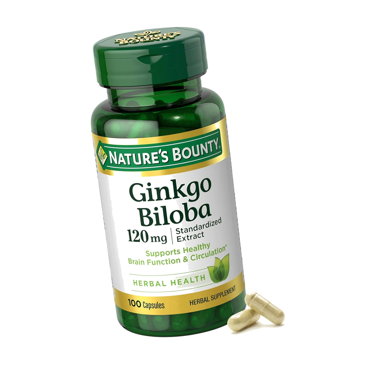 Nature's Bounty Ginkgo Biloba 120mg, 100 Capsules