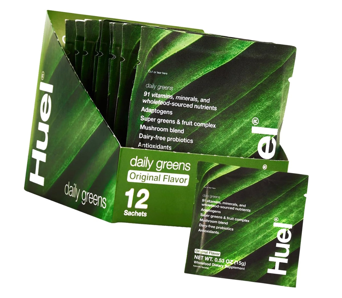 Huel Daily Greens | Superfood Greens Powder | 12 Single Serving Packets