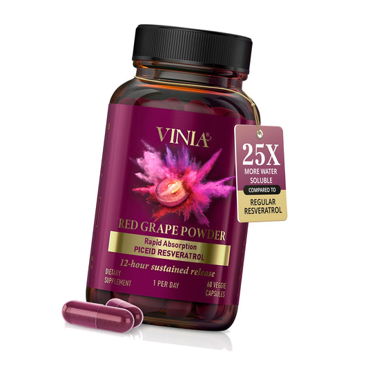 VINIA Blood Flow | Piceid Resveratrol Capsules | Vegan, Non-GMO, 60 Count
