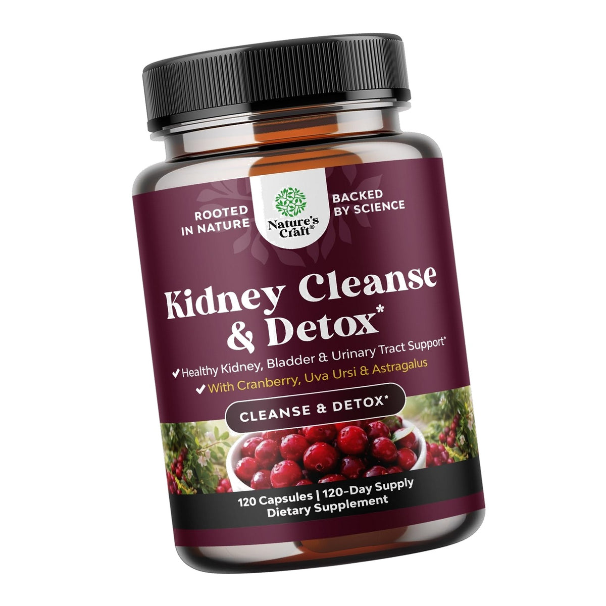 Advanced Kidney Support Capsules - Cranberry Supplement - 120 Count