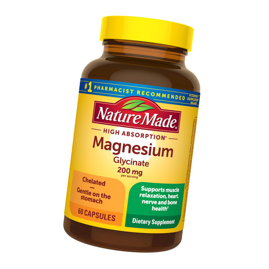 Nature Made Magnesium Glycinate 200 mg per Serving, 60 Capsules