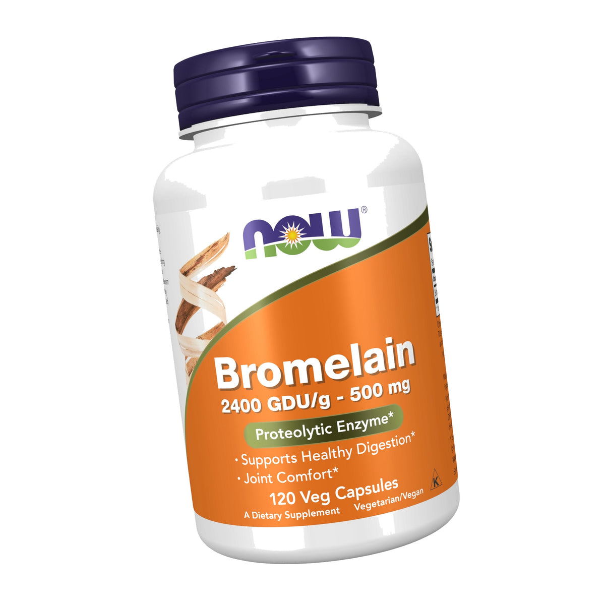 NOW Supplements, Bromelain 2,400 GDU/g - 500 mg, 120 Veg Caps
