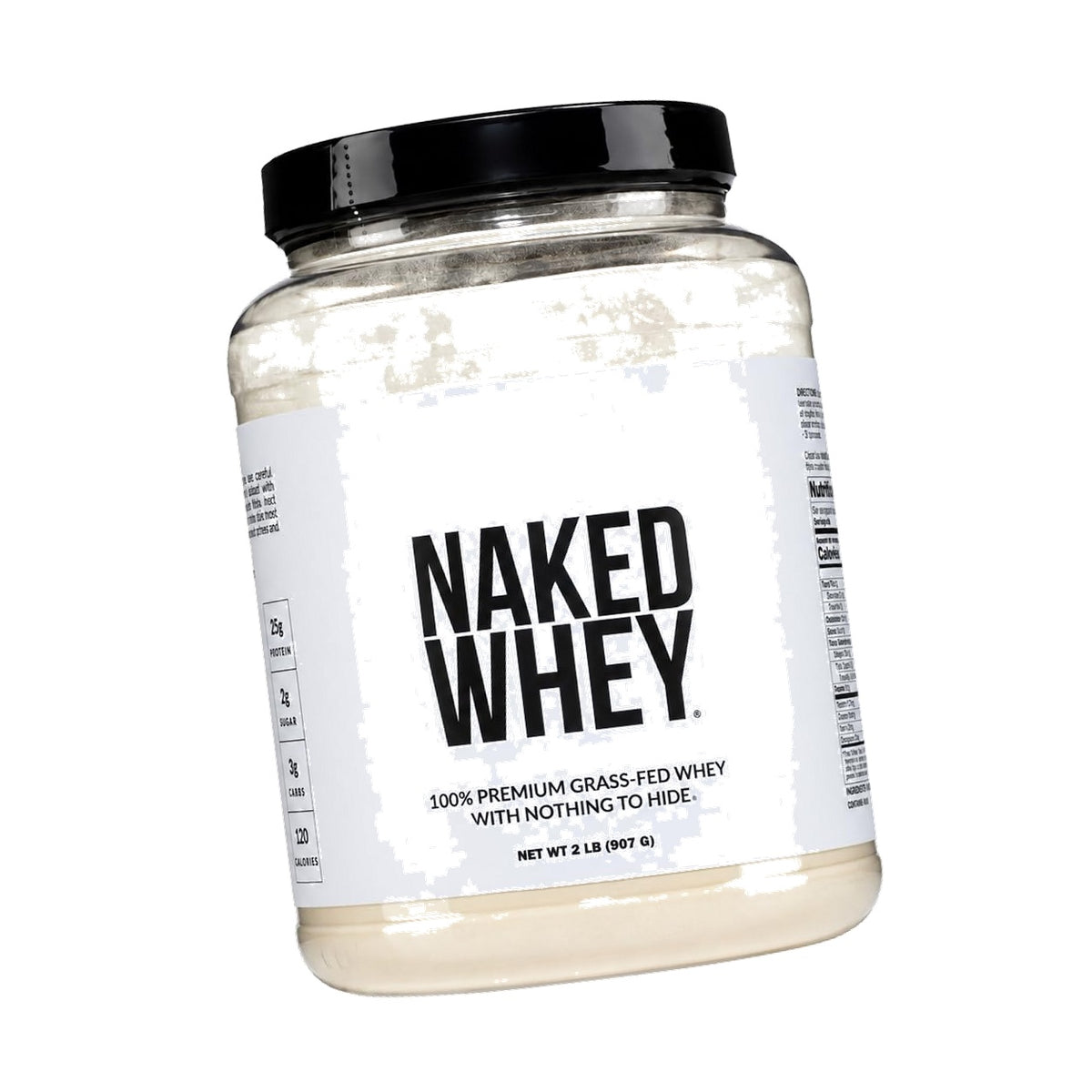 NAKED Whey 2LB 100% Grass Fed Whey Protein Powder - Only 1 Ingredient, Unflavored Whey Protein, NSF Certified, Undenatured, Gluten Free, Soy Free, No GMOs, No Preservatives