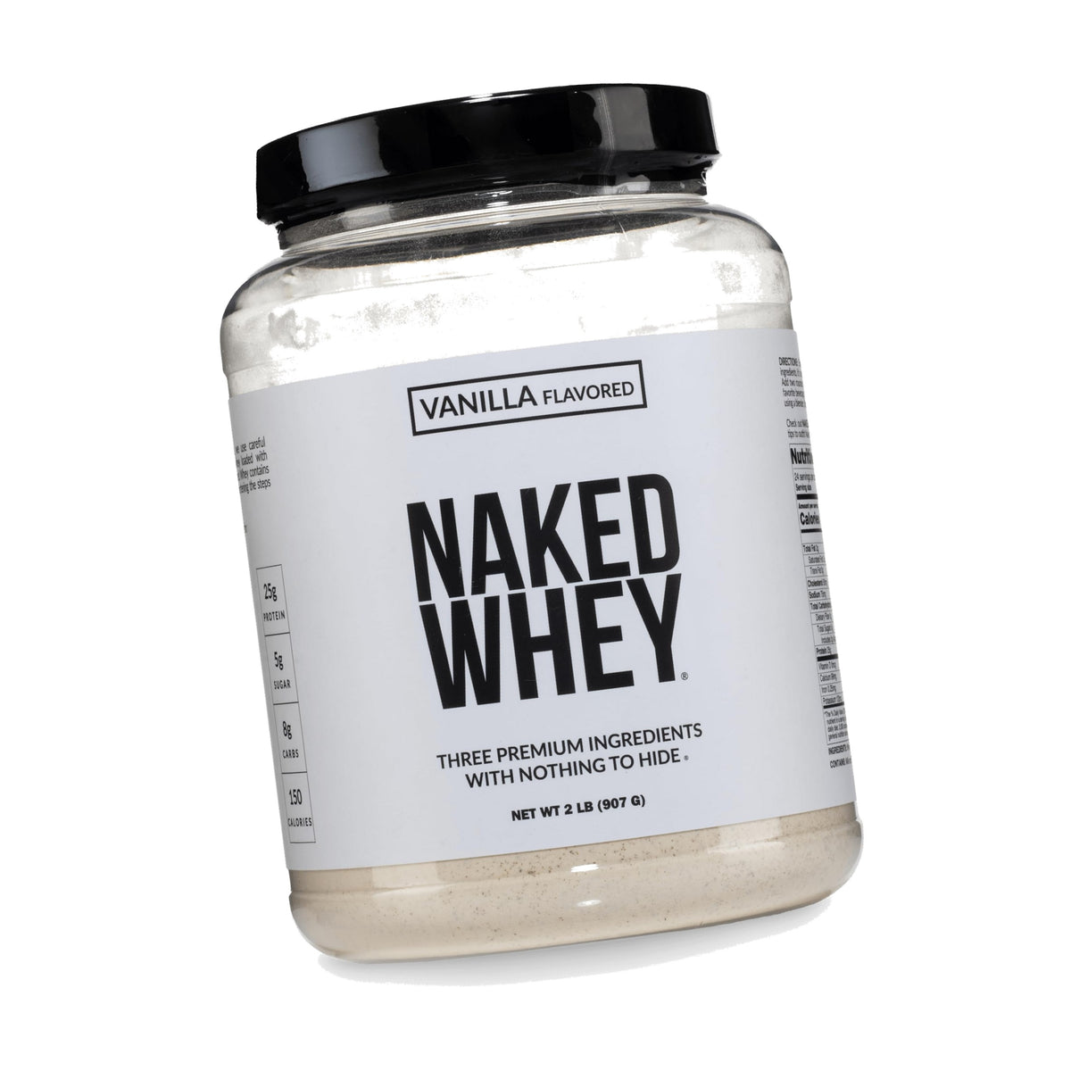 NAKED Whey Vanilla Protein Powder - Only 3 Ingredients - Grass Fed Whey Protein Powder, Vanilla Flavor, and Organic Coconut Sugar, NSF Certified, No GMO, No Soy, and Gluten Free - 24 Servings