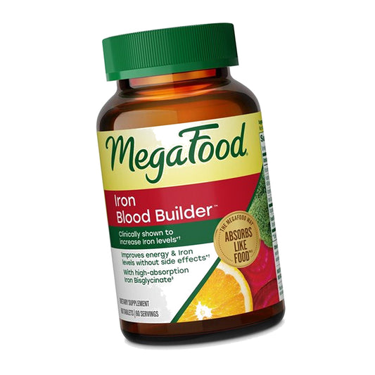 MegaFood Blood Builder Iron Supplement, Energy Support, Vegan, 60 Tablets