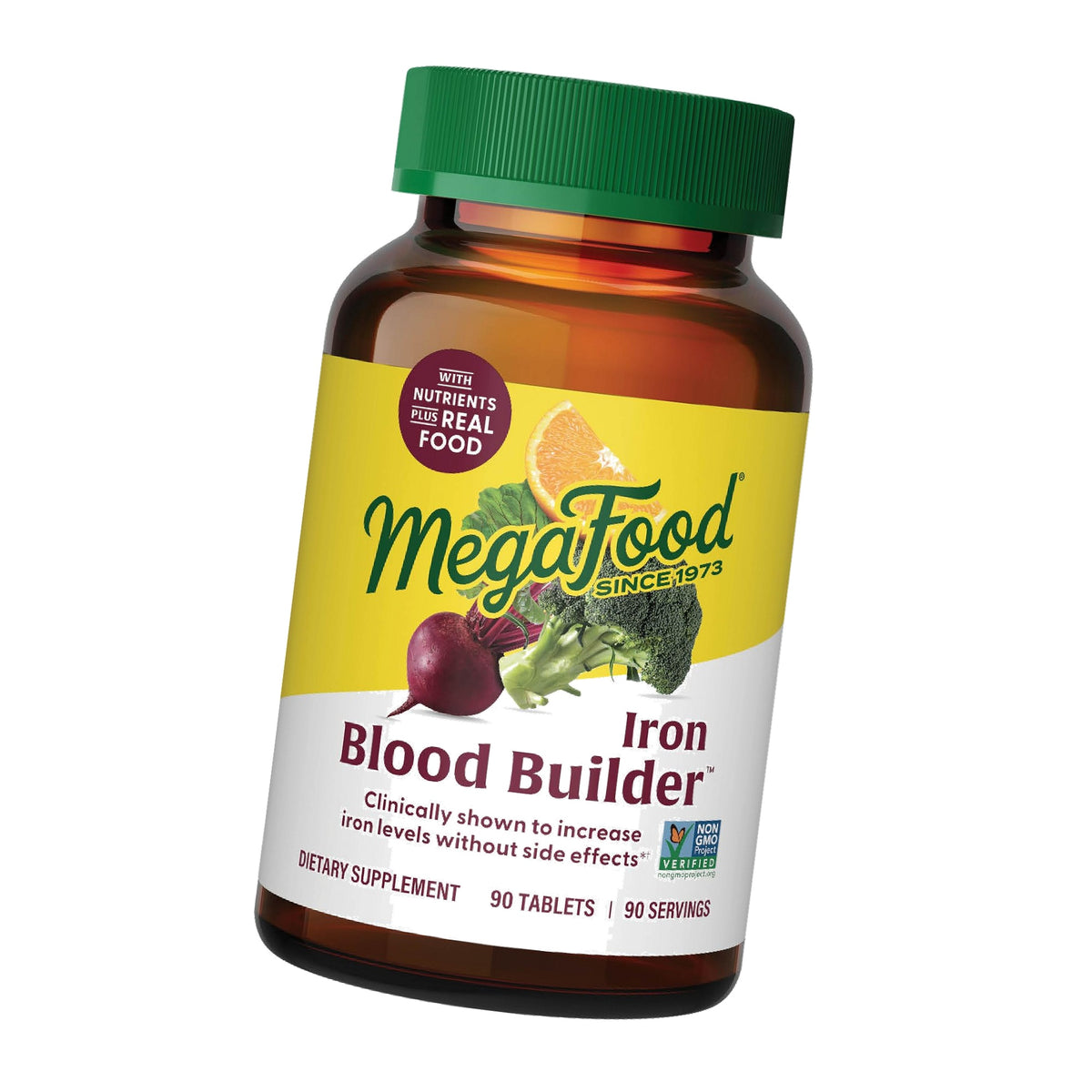 MegaFood Blood Builder Iron Supplement, Energy Support, Vegan, 90 Tablets