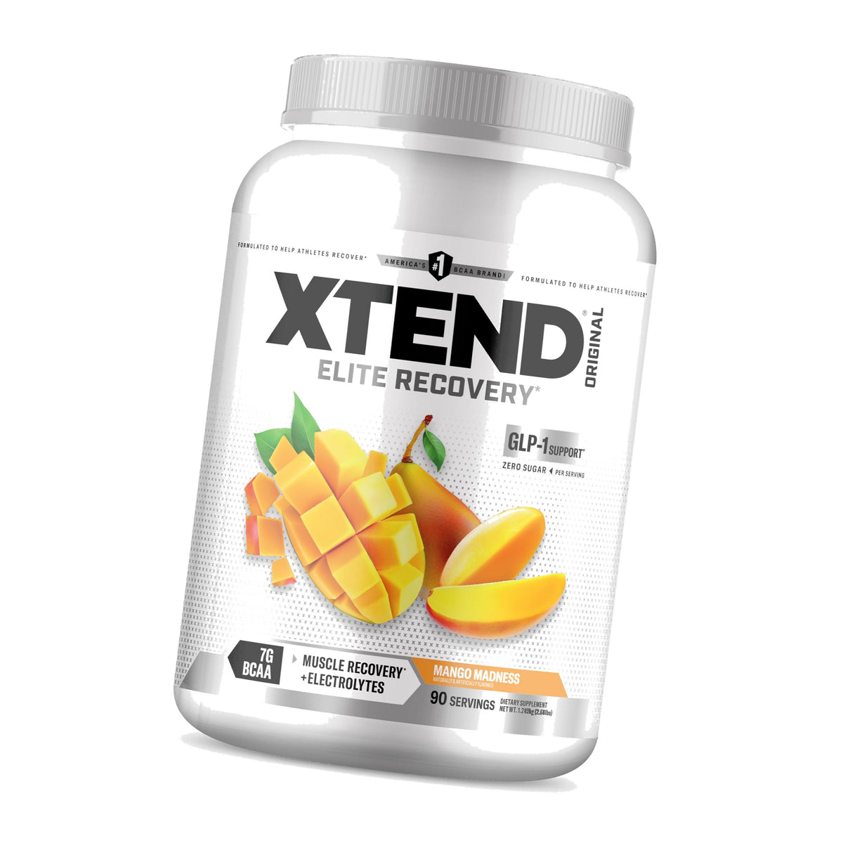 XTEND Original BCAA Powder Mango Madness | Sugar Free Post Workout Muscle Recovery Drink with Amino Acids | 7g BCAAs for Men & Women | 90 Servings