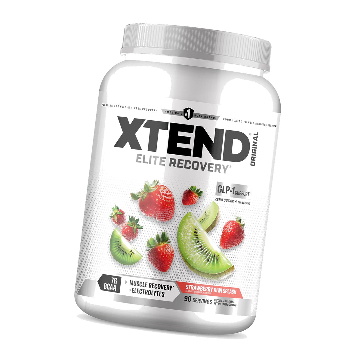 Xtend Original BCAA Powder with Zero Sugar, Strawberry Kiwi Splash, 90 Serv