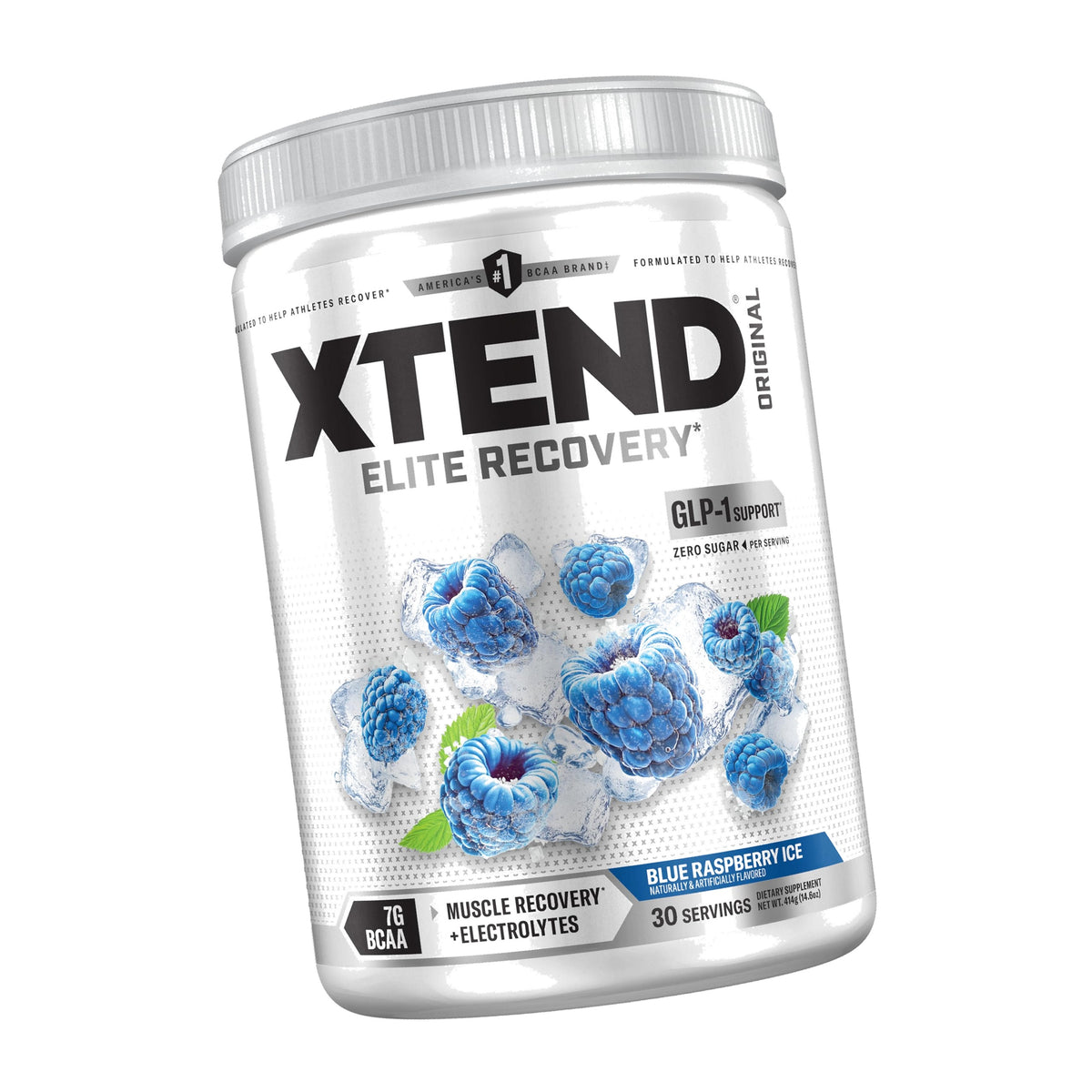 Xtend Original BCAA Powder with Zero Sugar, Blue Raspberry Ice, 30 Serv