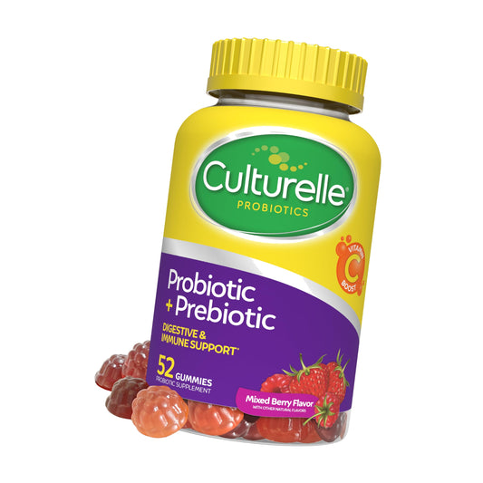 Culturelle Probiotic + Prebiotic Gummies for Women & Men, Mixed Berry 52 Ct