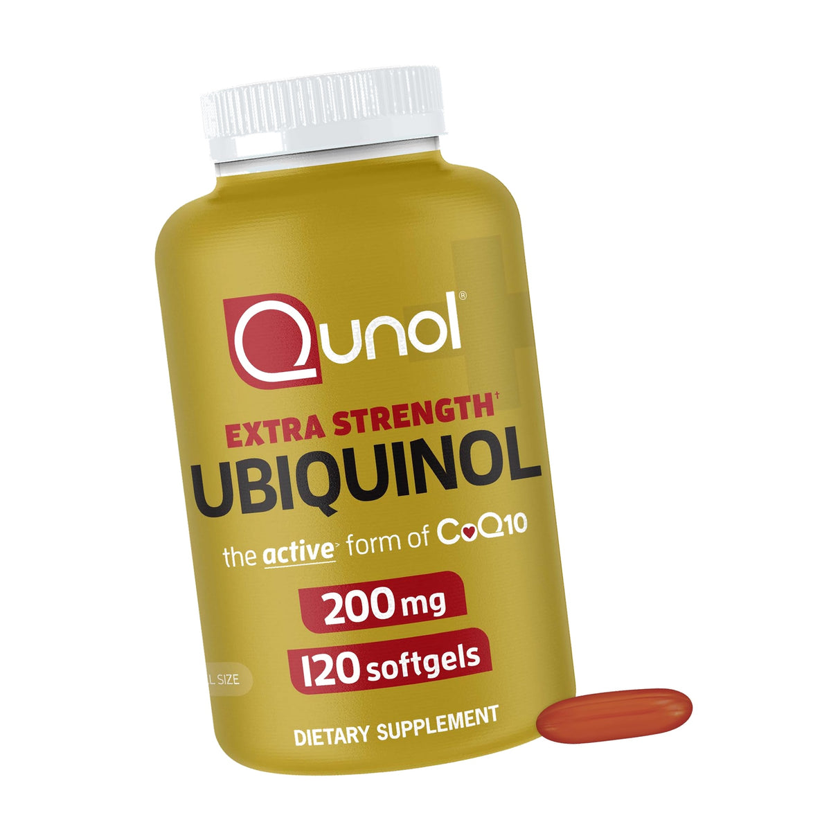 Qunol Ubiquinol 200mg, Extra Strength, Powerful Antioxidant, 120 Softgels