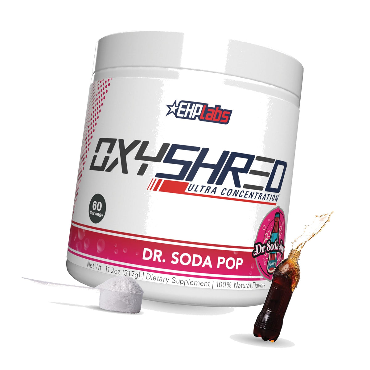 EHP Labs OxyShred Thermogenic Fat Burner Support - Dr Soda Pop, 60 Servings