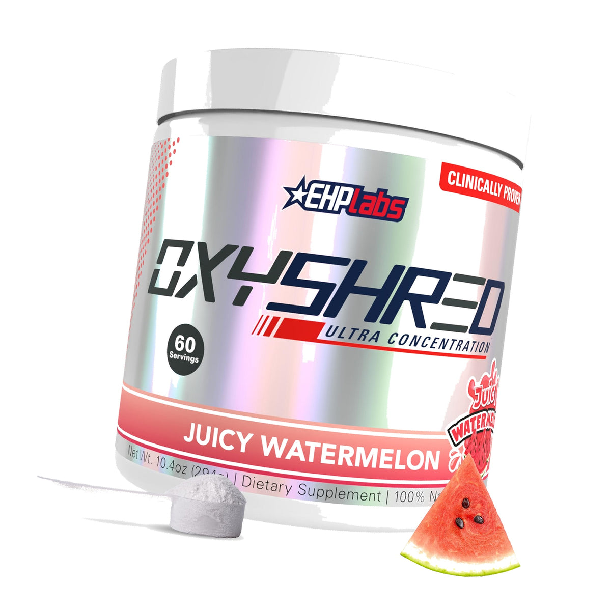 EHP LABS OxyShred Pre Workout Powder - Preworkout Powder with L Glutamine & Acetyl L Carnitine, Energy Boost Drink - Juicy Watermelon, 60 Servings