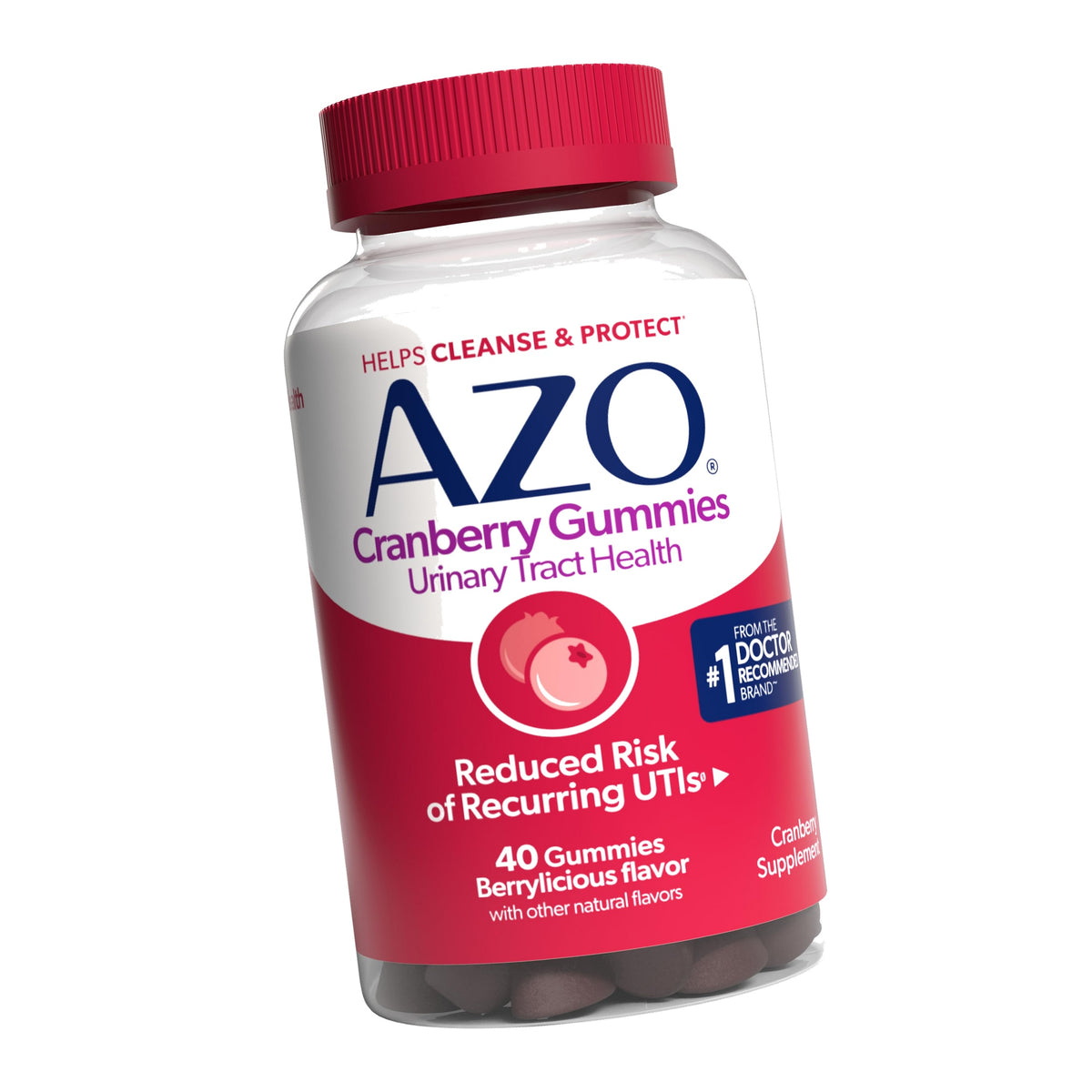 AZO Cranberry Gummies for Urinary Tract Health Women & Men, 40 Count