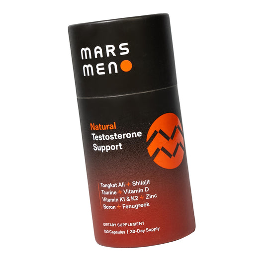 MARS MEN Testosterone Booster for Men - Natural Supplement Premium Tongkat Ali, Fenugreek, Shilajit & Boron - Male Support - Libido, Energy & Muscle Growth Support - 30 Servings