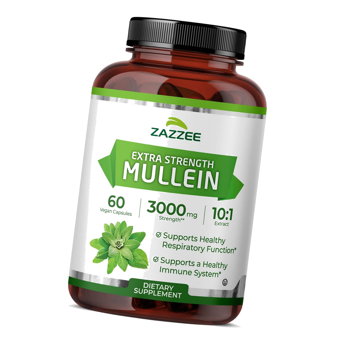 Zazzee Extra Strength Mullein Leaf 10:1 Extract, 60 Vegan Capsules