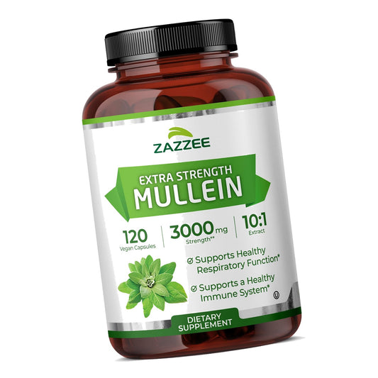 Zazzee Extra Strength Mullein Leaf 10:1 Extract, 120 Vegan Capsules