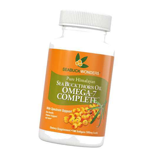 SeabuckWonders Organic Sea Buckthorn Oil, Omega-7 Complete, 180 Softgels