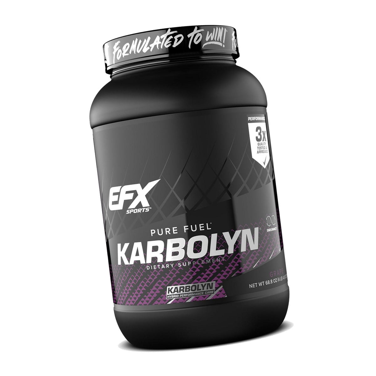 EFX Sports Karbolyn Fuel | Fast-Absorbing Carbohydrate Powder | Carb Load, Sustained Energy, Quick Recovery | Stimulant Free | 36 Servings (Grape)